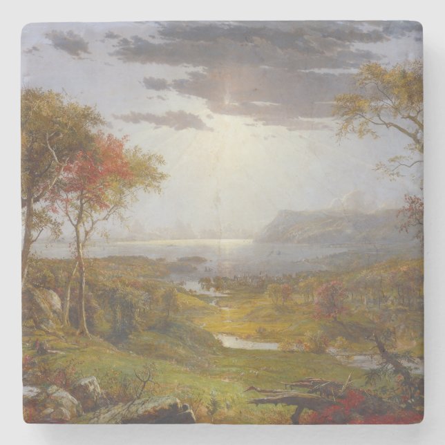 Herbst auf dem Hudson River (New Yorker Staat) Steinuntersetzer (Vorderseite)