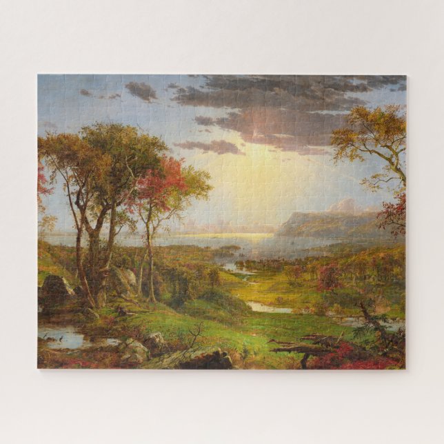 Herbst, Auf dem Hudson River von Jasper F. Cropsey Puzzle (Horizontal)