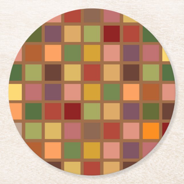 Herbst auf Platz Runder Pappuntersetzer (Vorderseite)