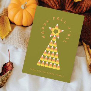 Herbst auf Weihnachten Grußkarte - Candy Corn Tree Karte