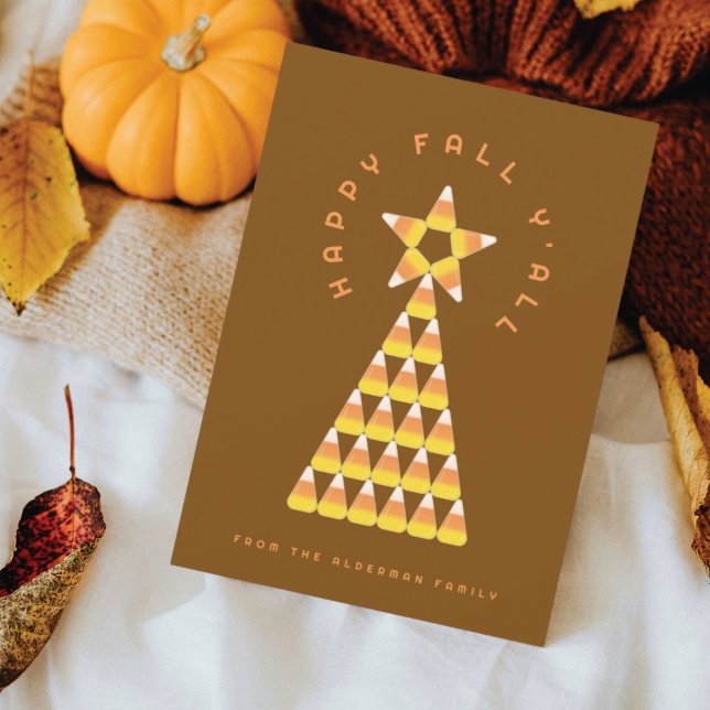 Herbst auf Weihnachten Grußkarte - Candy Corn Tree Karte (Von Creator hochgeladen)