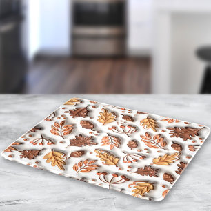 Herbst Aufgeblasene Blätter Acorn 3D modern Schneidebrett