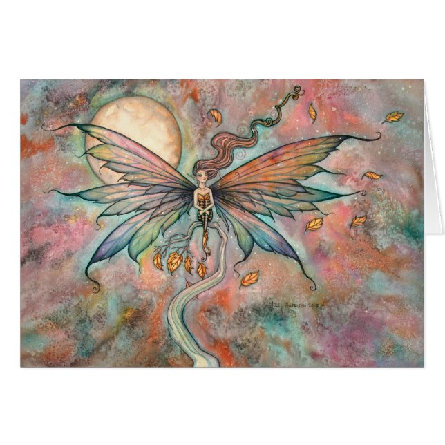 Herbst August Fairy Fantasy Wasserfarbe Kunst (Vorderseite (Horizontal))