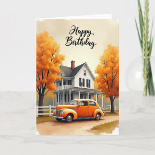 Herbst-Autobirthdaycard Karte