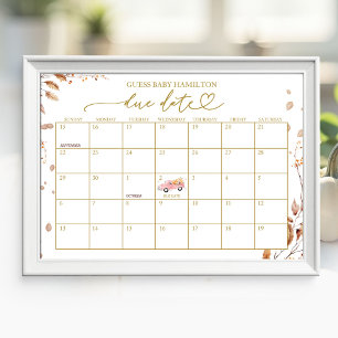 Herbst-Baby-Party Termin-Kalender Poster