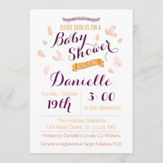 Herbst-Baby-Shower-Einladung Einladung