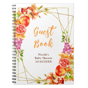 Herbst-Baby- Shower-Gästebuch zur Ernte Notizblock