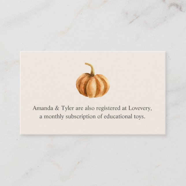 Herbst-Babydusche Begleitkarte (Vorderseite)