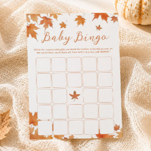 Herbst Babydusche Bingo Game Card Einladung