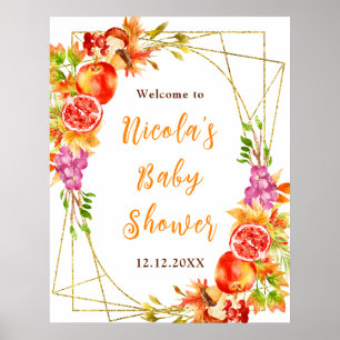 Herbst-Babyshower-Willkommen Poster