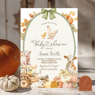 Herbst Bauernhof-Tier Cottage Baby Shower Einladung