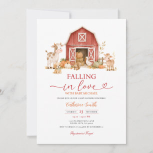 Herbst-Bauernhoftiere-Baby-Shower Einladung