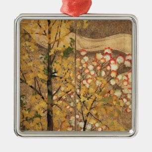 Herbst-Baum Silbernes Ornament