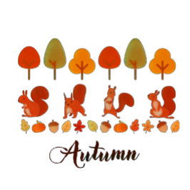 Herbst Bäume und Eichhörnchen T-Shirt