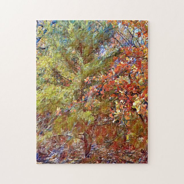 Herbst Bäume Wald Natur Puzzle (Vertikal)