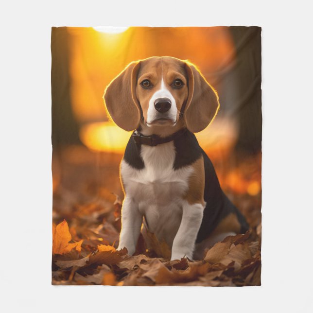 Herbst Beagle Pup Fleecedecke (Vorderseite)
