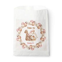 Herbst bear 1. Geburtstag Girl Favor Bags