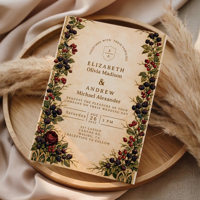 Herbst-Beeren-Botanische Hochzeit Einladung (Von Creator hochgeladen)