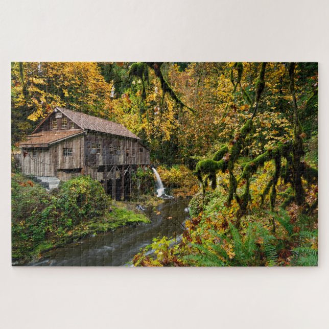 Herbst bei Cedar Creek Grist Mill in Washington Puzzle (Horizontal)