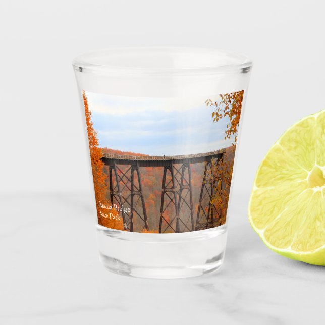Herbst bei Kinzua Bridge Souvenir Schnapsglas (Vorderseite)