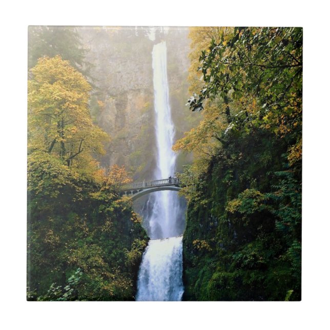 Herbst bei Multnomah Falls, OR Fliese (Vorderseite)
