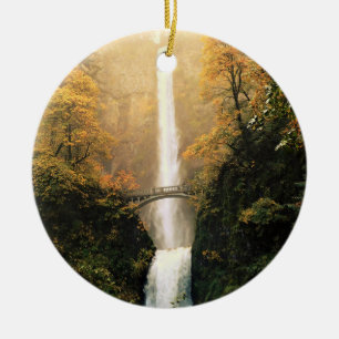 Herbst bei Multnomah Falls, OR Keramik Ornament