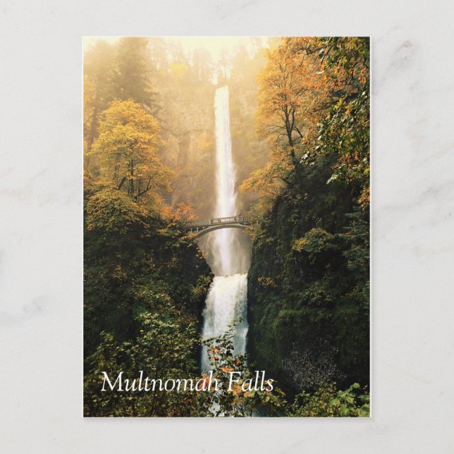 Herbst bei Multnomah Falls, OR Postkarte (Vorderseite)