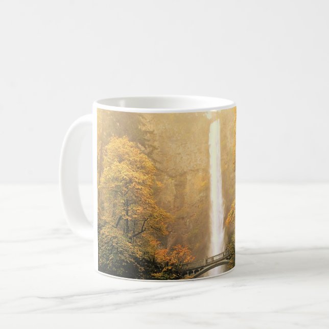 Herbst bei Multnomah Falls, Oregon Kaffeetasse (Vorderseite Links)