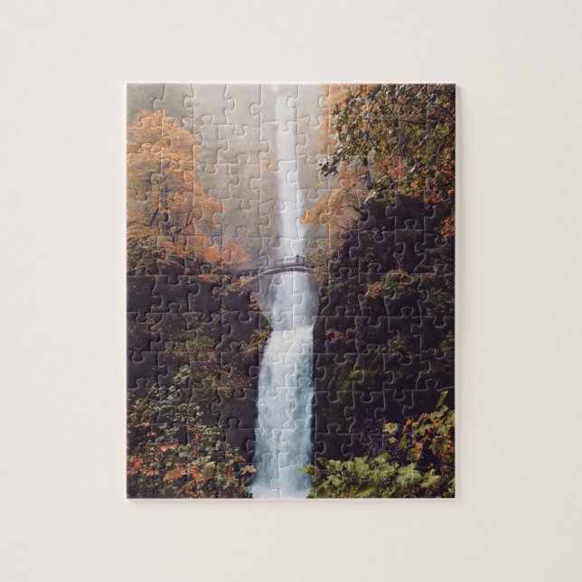 Herbst bei Multnomah Falls, Oregon Puzzle (Vertikal)