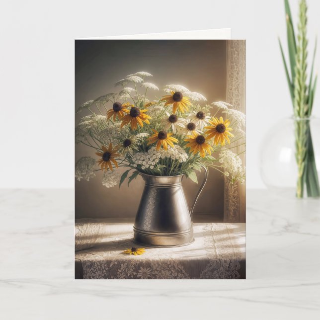 Herbst Beileid Blume Bouquet an der Spitze Karte (Vorderseite)