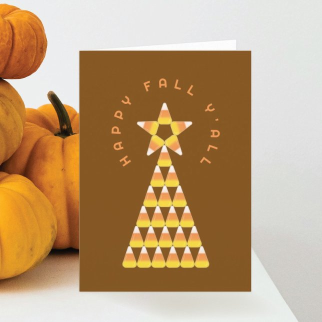 Herbst bis Weihnachten Faltkarte - Candy Corn Tree Karte (Von Creator hochgeladen)