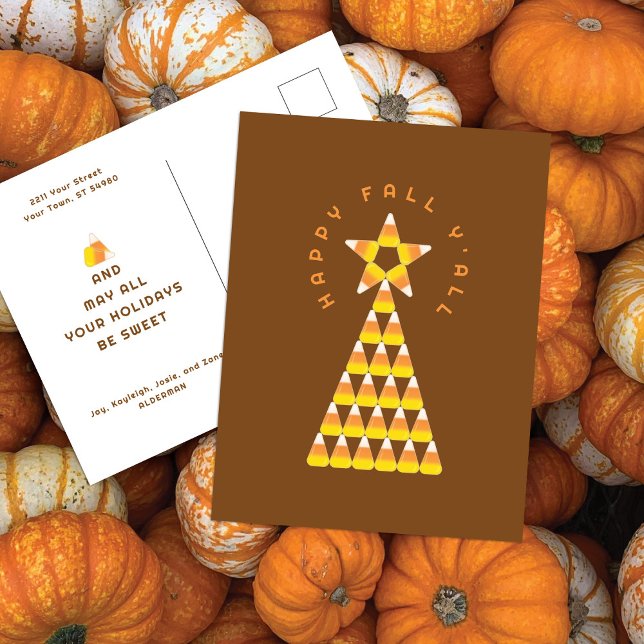 Herbst bis Weihnachten Postcard Brown - Candy Corn Postkarte (Von Creator hochgeladen)