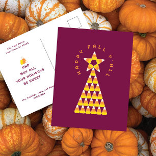 Herbst bis Weihnachten Postkarte Wein - Candy Corn