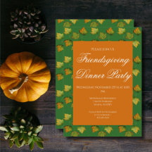 Herbst-Blatt-Aquarell Friendsgiving-Dinnerparty