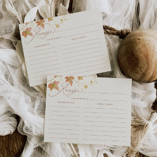 Herbst-Blatt-Brautparty-Rezeptkarte Postkarte