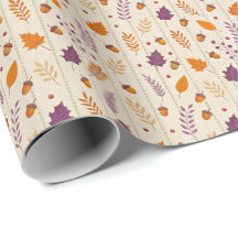 Herbst-Blatt-Geschenkpapier in sanftem Lavendel un