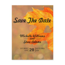 Herbst-Blatt mit Herzen Save the Date