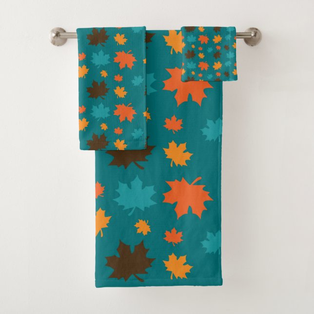 Herbst-Blatt-Muster Badhandtuch Set (Insitu)