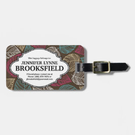 Herbst-Blatt-Muster-Gepäckanhänger Browns rosa für Gepäckanhänger