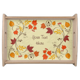 Herbst-Blatt-Reben mit kundengerechtem Text Tablett