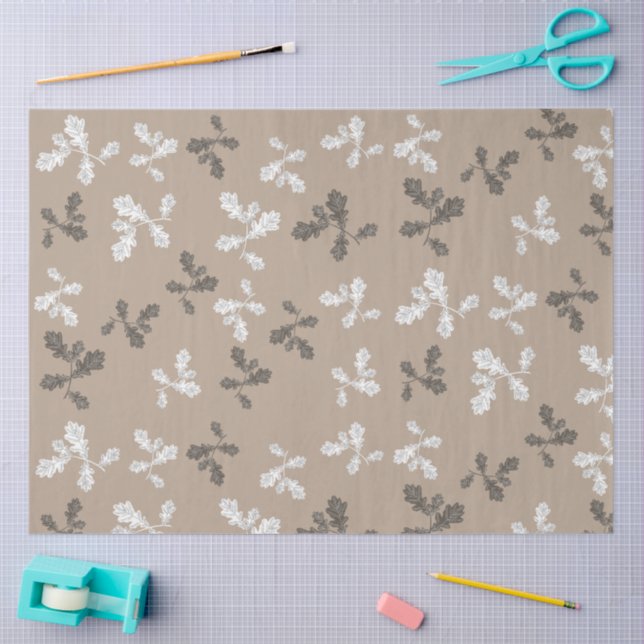 Herbst-Blätter Blätter Brawn Taupe Muster Seidenpapier (Basteln)