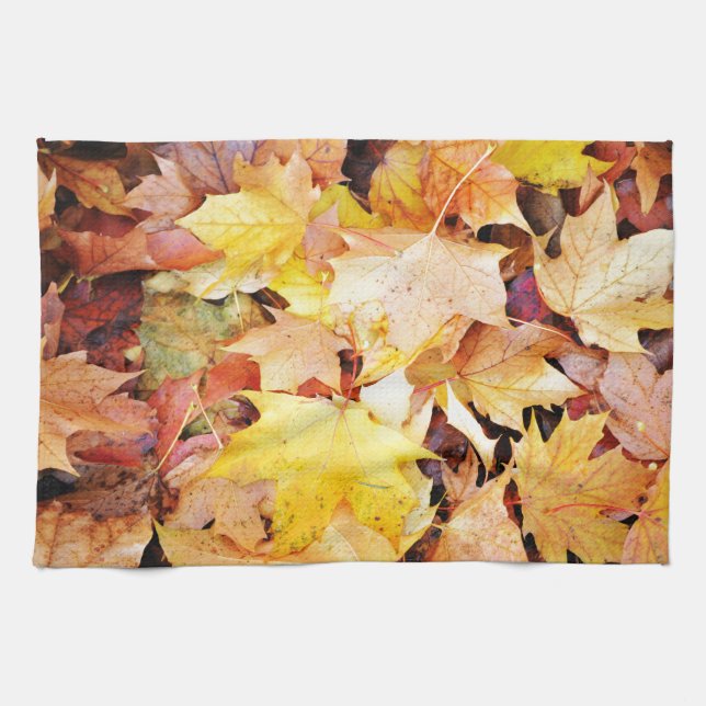 Herbst-Blätter Geschirrtuch (Horizontal)