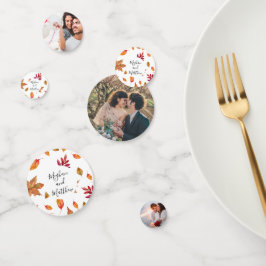 Herbst Blätter Hochzeitstisch Dekoration Foto Konf Konfetti