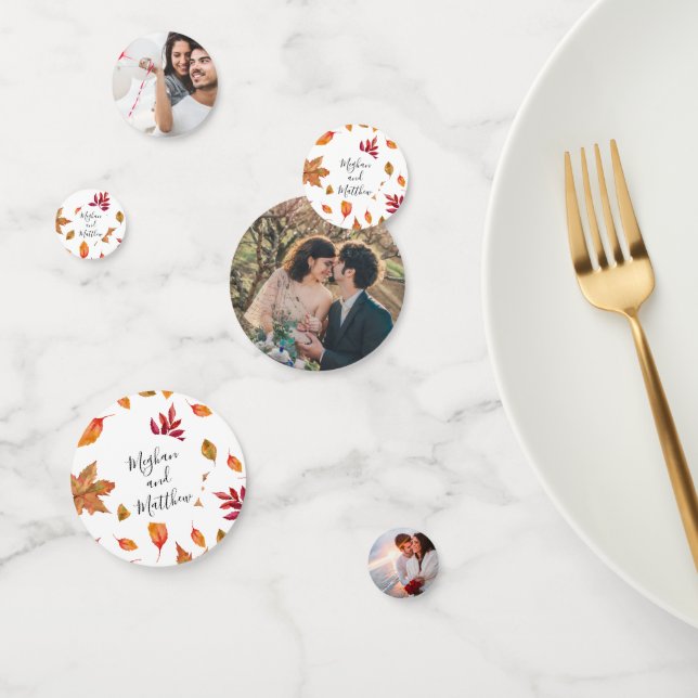 Herbst Blätter Hochzeitstisch Dekoration Foto Konf Konfetti (Gruppe)