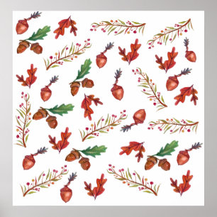 Herbst, Blätter , Hornplakat Poster