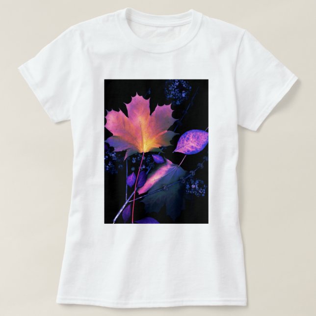 Herbst-Blätter im Neon T-Shirt (Design vorne)
