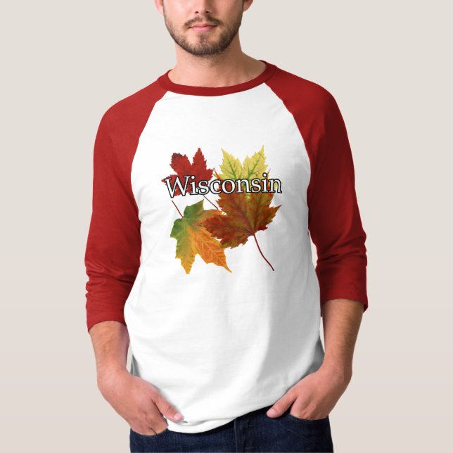 HERBST-BLÄTTER IN WISCONSIN T-Shirt (Vorderseite)