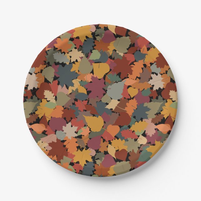 Herbst & Blätter Pappteller (Vorderseite)