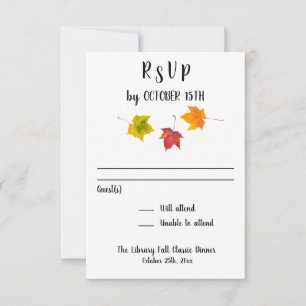Herbst-Blätter-Party-Event-Empfangsantwort RSVP Karte