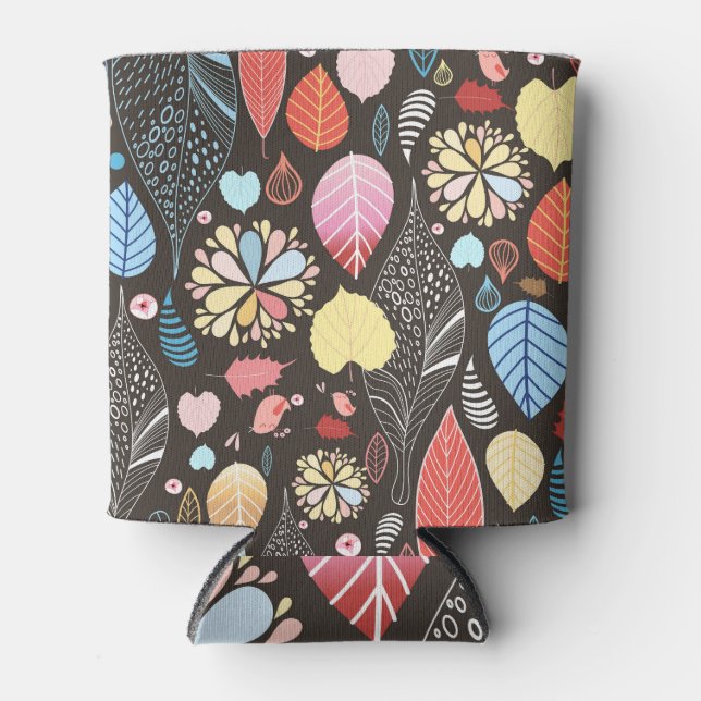 Herbst Blätter und Vögel. Dosenkühler (Vorderseite)